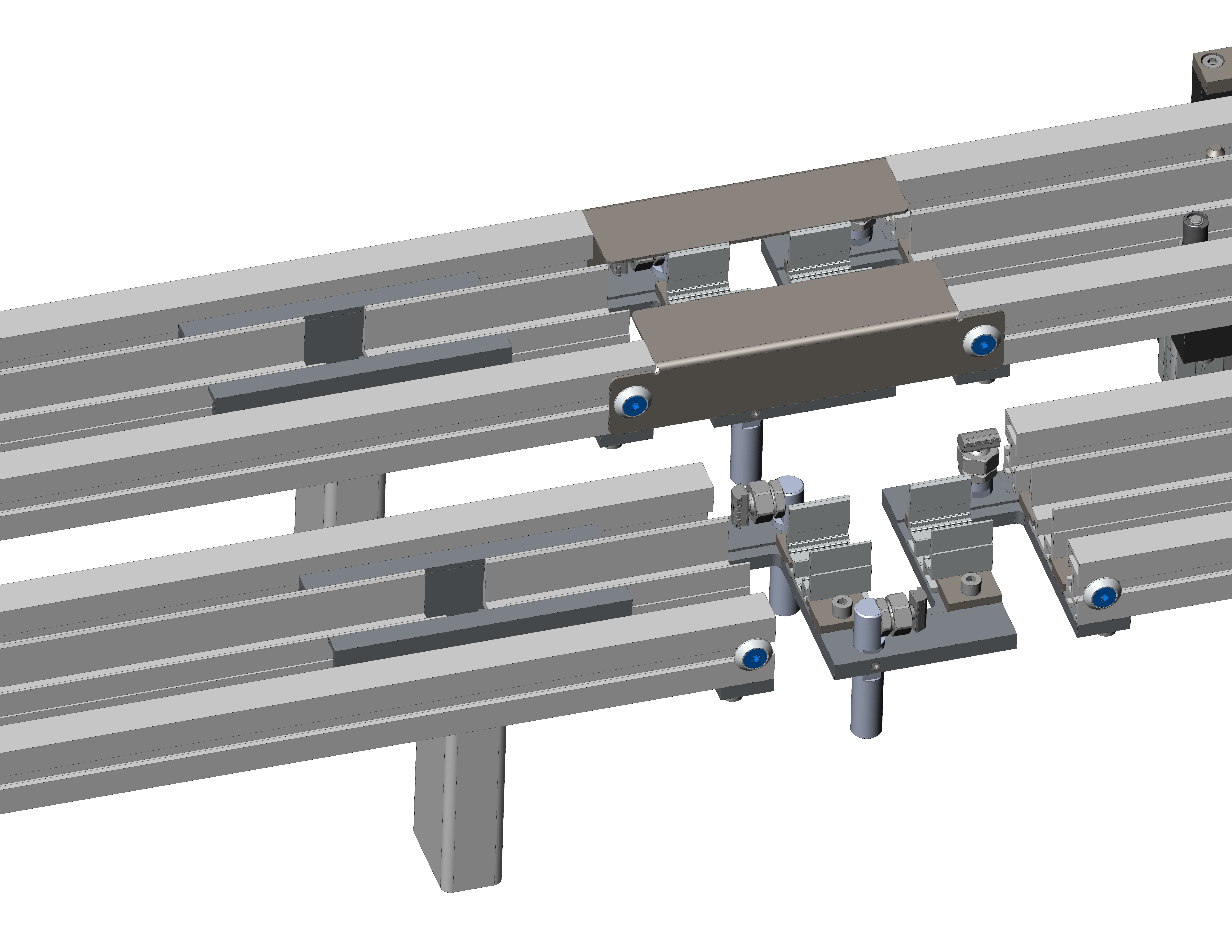 Abblasvorrichtung in einem Transfersystem zur Reinigung oder Entfernung von Teilenrückständen auf Förderstrecken